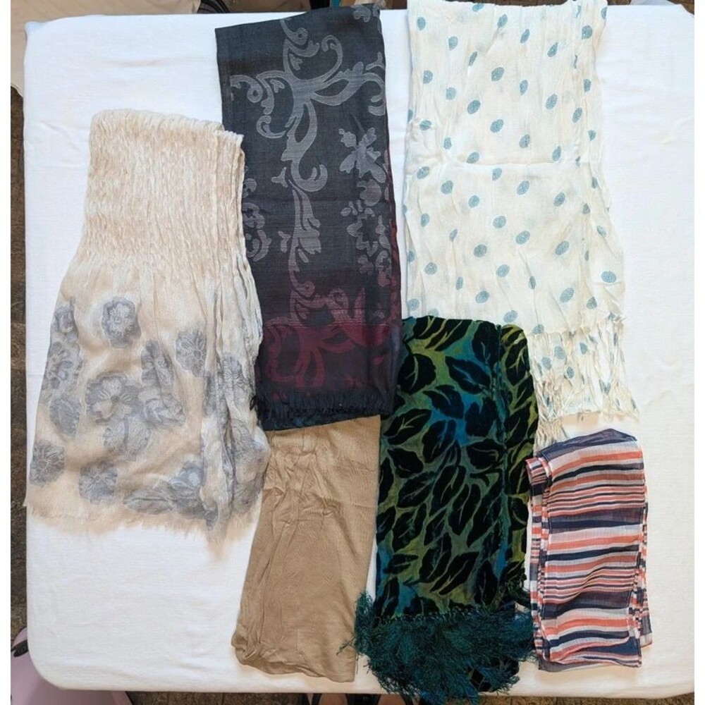 Lot of Six Dress Scarves